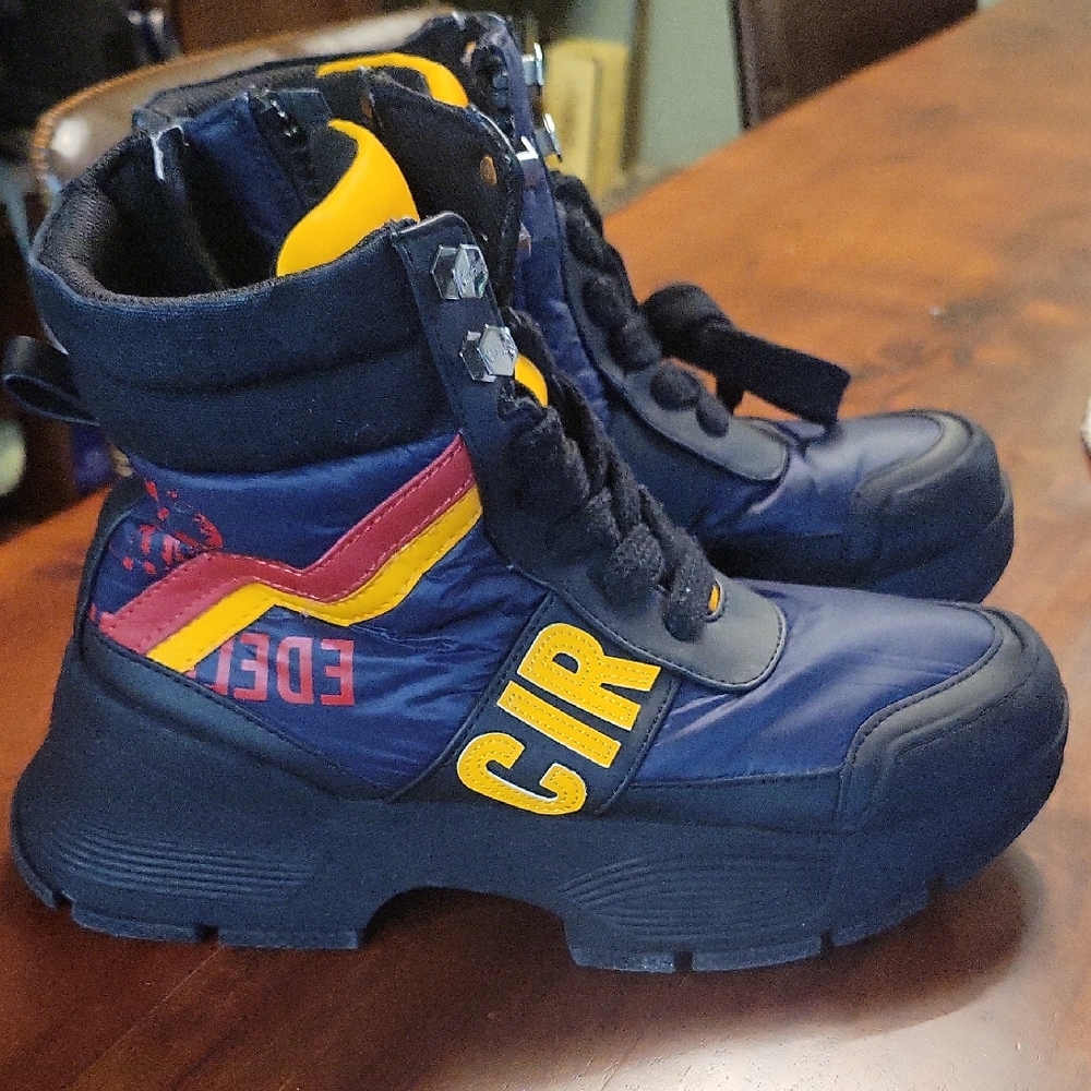 Circus by Sam Edelman Blue and Yellow High-Top Boots